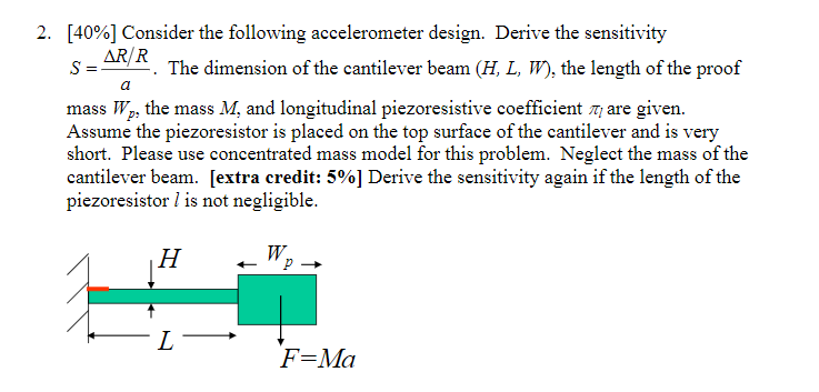Solved 2 4096 Consider The Following Accelerometer Des Chegg Com