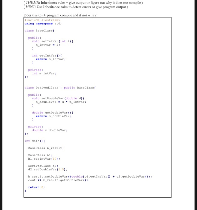 Solved If You Could Help Explain Why The Program Does Or Chegg Com