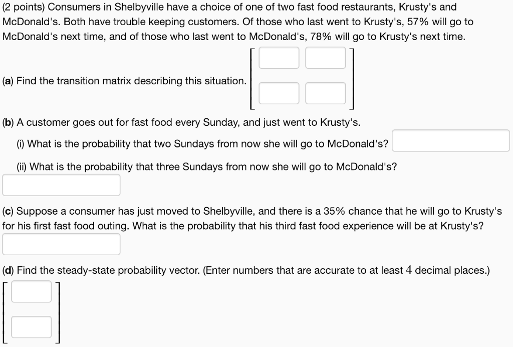 2 Points Consumers In Shelbyville Have A Choice Of Chegg Com