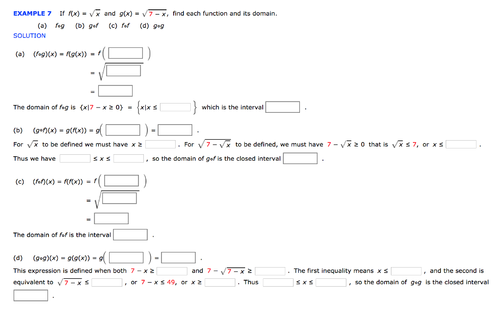 Solved Example 7 If Nx Vx And G X V 7 X Find Each Fu Chegg Com