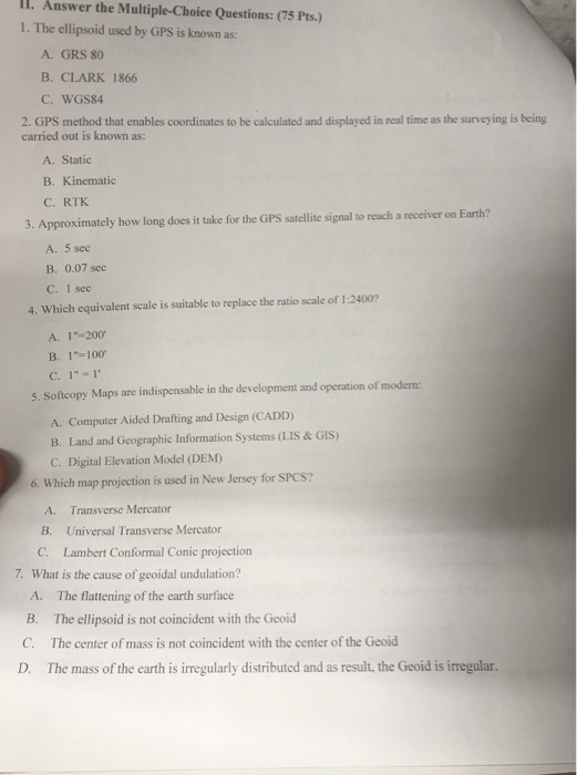 Ii Answer The Multiple Choice Questions 75 Pts Chegg 