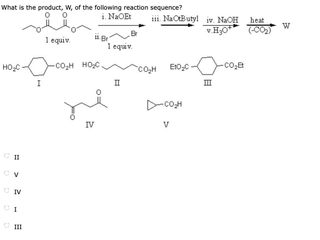 What Is The Product W Of The Following Reaction Chegg 