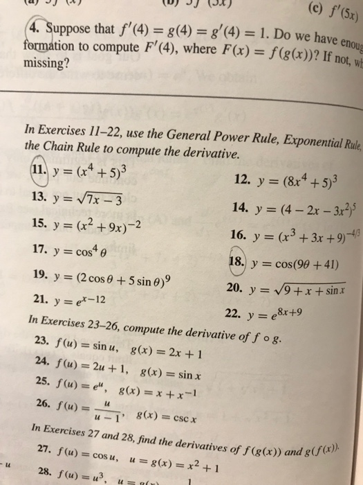 Solved C F 5x D J R Suppose That F 4 G4 G 4 1 Do Chegg Com