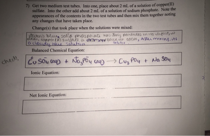 Solved Get Two Medium Test Tubes Into One Place About 2 Ml Chegg Com