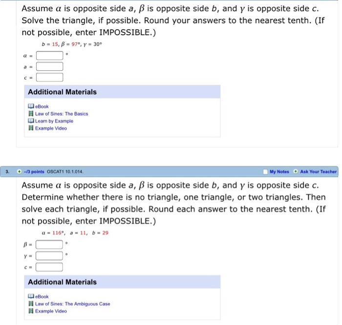 Solved Assume A Is Opposite Side A B Is Opposite Side B Chegg Com