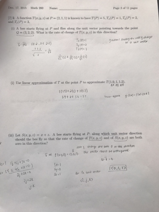 Solved A Function T X Y Z At P 2 1 1 Is Known T Chegg Com