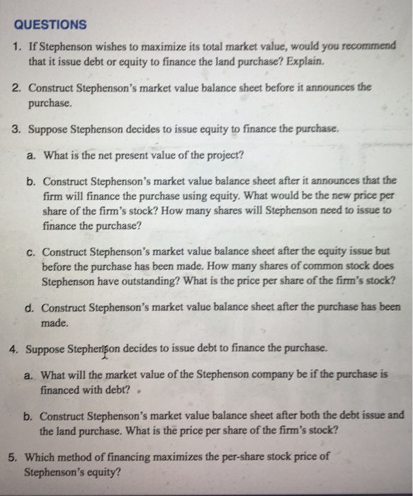 Stephenson real estate recapitalization case study solution image