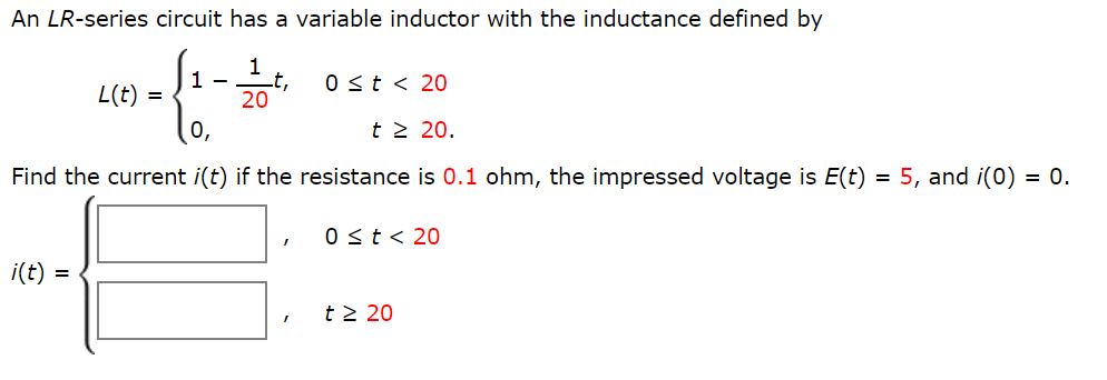 An Lr Series Circuit Has A Variable Inductor With The Chegg Com