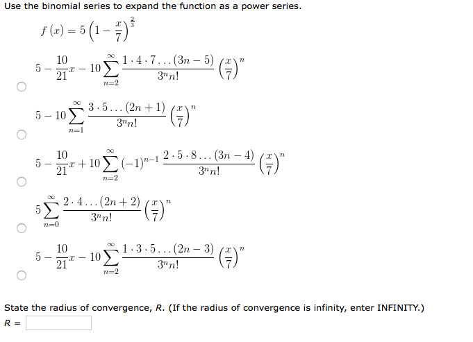 Solved Use The Binomial Series To Expand The Function As Chegg Com