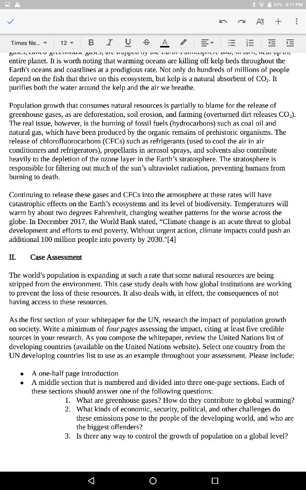 * -69% 4:11 PM entire planet. It is worth noting that warming oceans are killing off kelp beds throughout the Earths oceans and coastlines at a prodigious rate. Not only do hundreds of millions of people depend on the fish that thrive on this ecosystem, but kelp is a natural absorbent of CO2. It purifies both the water around the kelp and the air we breathe Population growth that consumes natural resources is partially to blame for the release of greenhouse gases, as are deforestation, 

<div class=