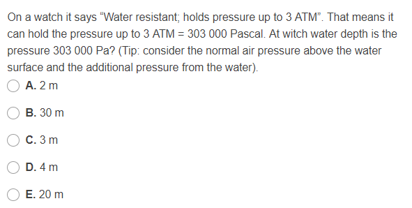 Tandheelkundig embargo hoekpunt Solved On a watch it says "Water resistant, holds pressure | Chegg.com