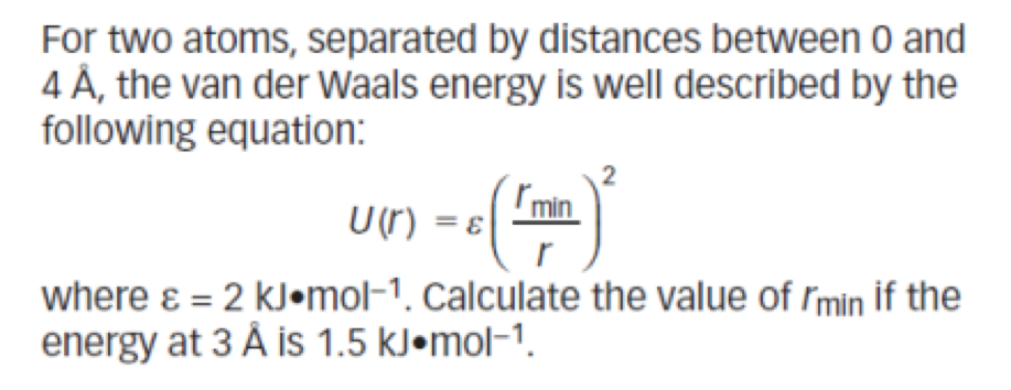 For Two Atoms Separated By Distances Between 0 And 4 Chegg Com