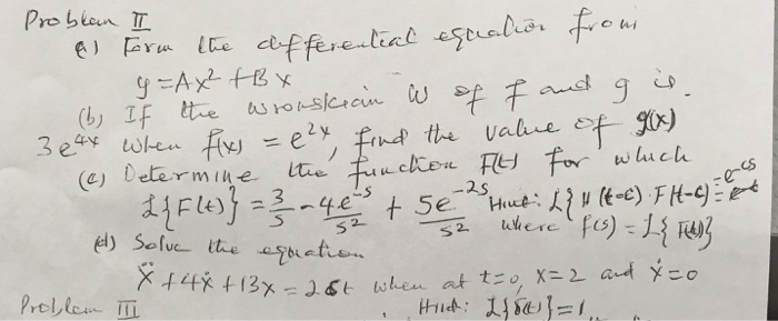 Solved A From The Differential Equation From Y Ax 2 Chegg Com