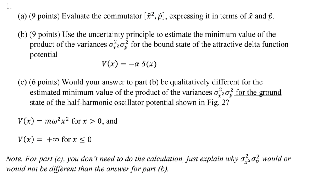 Solved Figure 2 Half Harmonic Oscillator V X A 9 Po Chegg Com