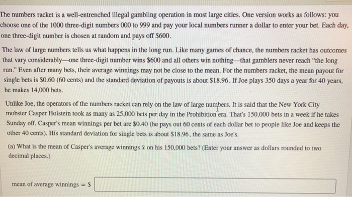 what is a numbers racket