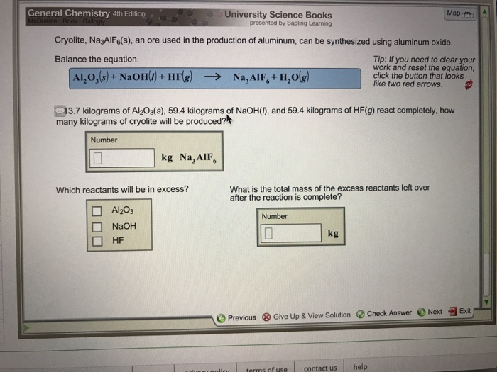 Solved Cryolite Na3Alf6(s), An Ore Used In The Production...