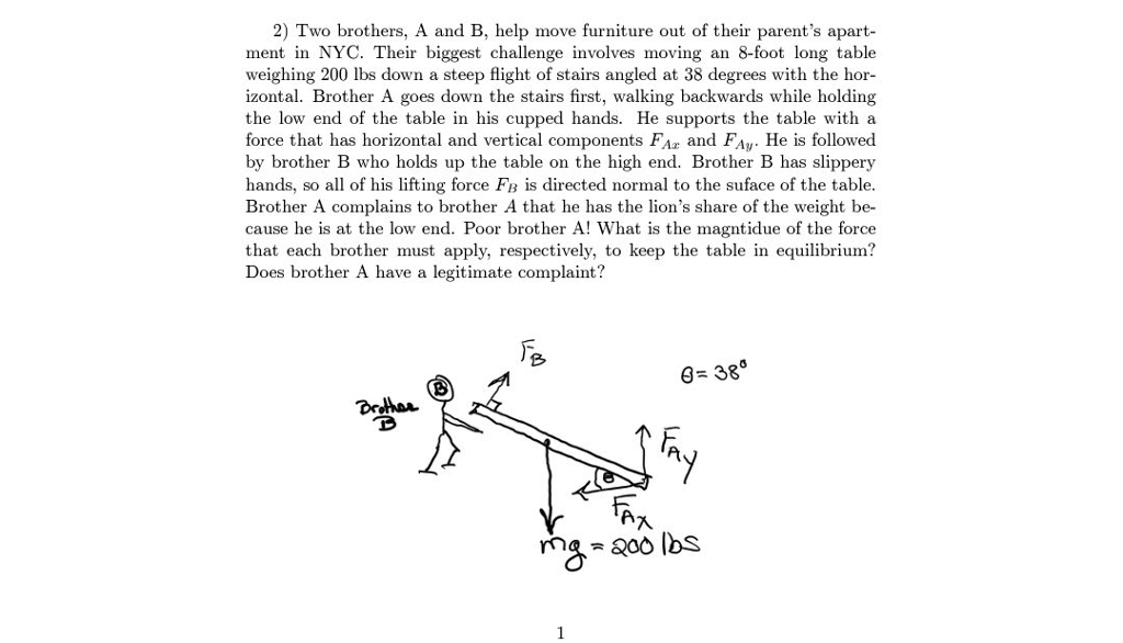 Solved 2 Two Brothers A And B Help Move Furniture Out