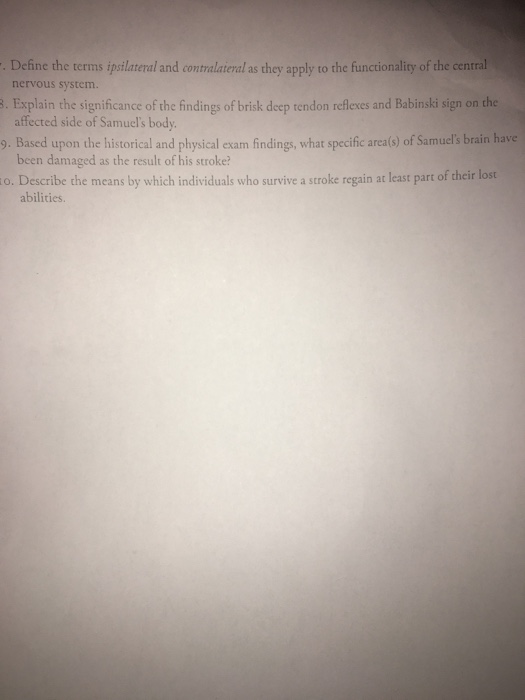 A Case Of Cerebrovascular Accident David F Dean Chegg 