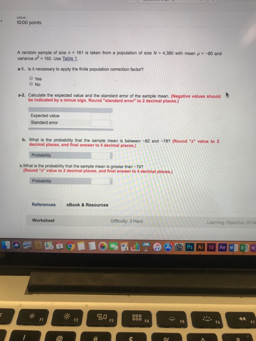 Solved Value 10 00 Points A Random Sample Of Size N 161 I Chegg Com