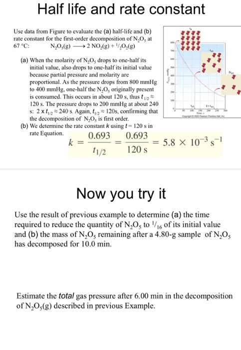 Half Life And Rate Constant Use Data From Figure To Chegg Com