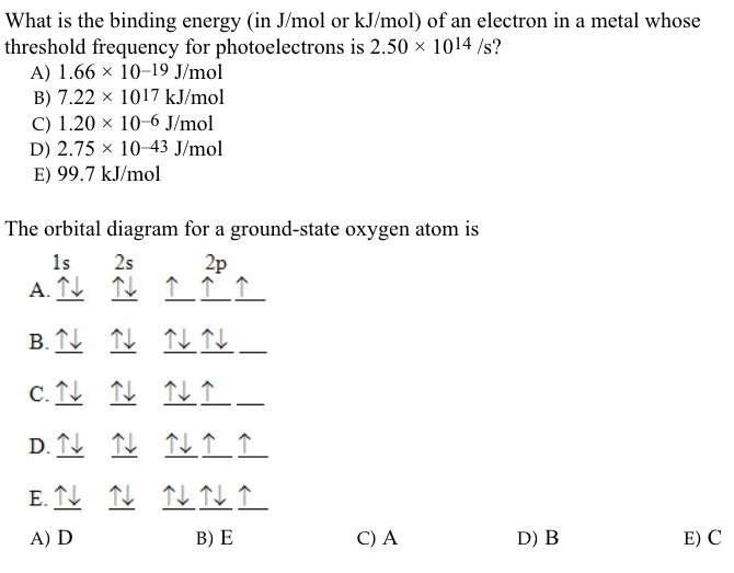 Solved What Is The Binding Energy (in J/mol Or KJ/mol) Of...
