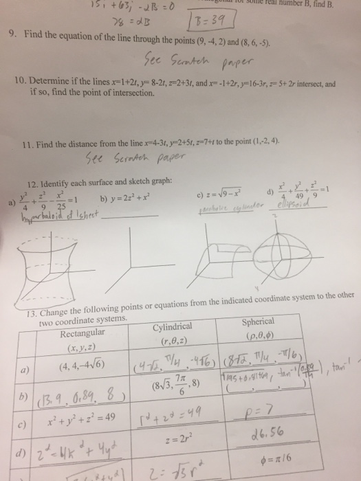 Find The Equation Of The Line Through The Points 9 Chegg Com