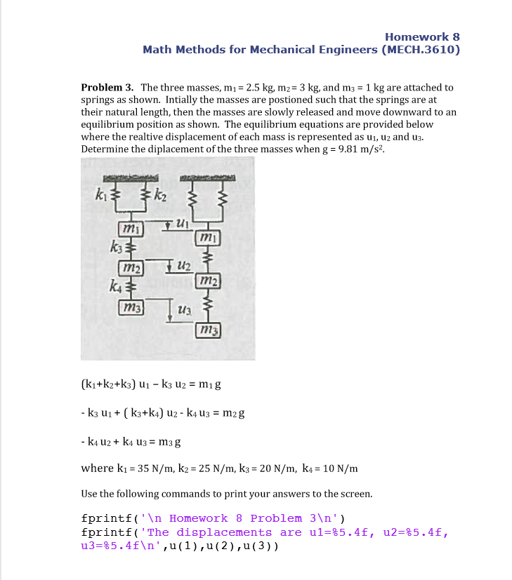 mechanical engineering homework problems