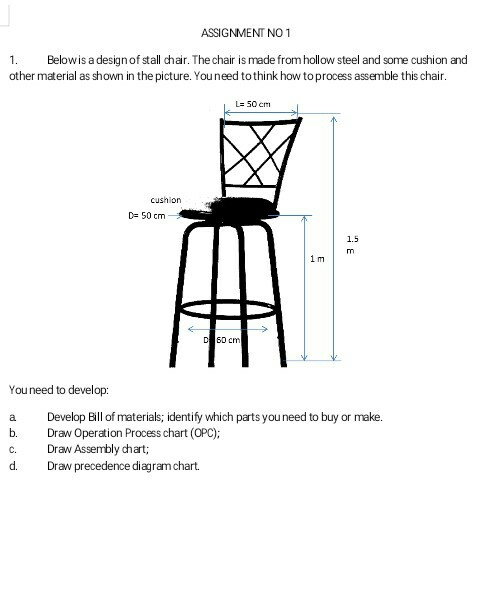 Solved Assignment No 1 Belowis A Designof Stall Chair Th