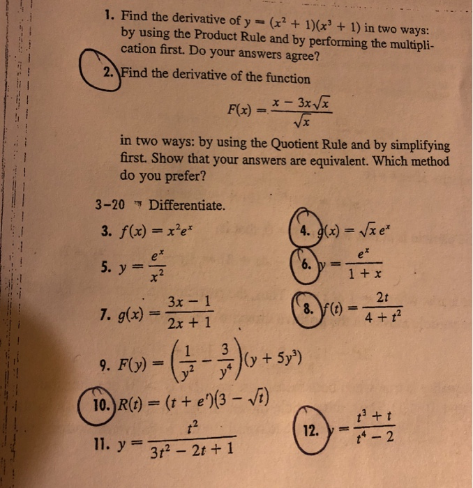 Solved 5. Find the first derivative of X-1/X (FROM FIRST