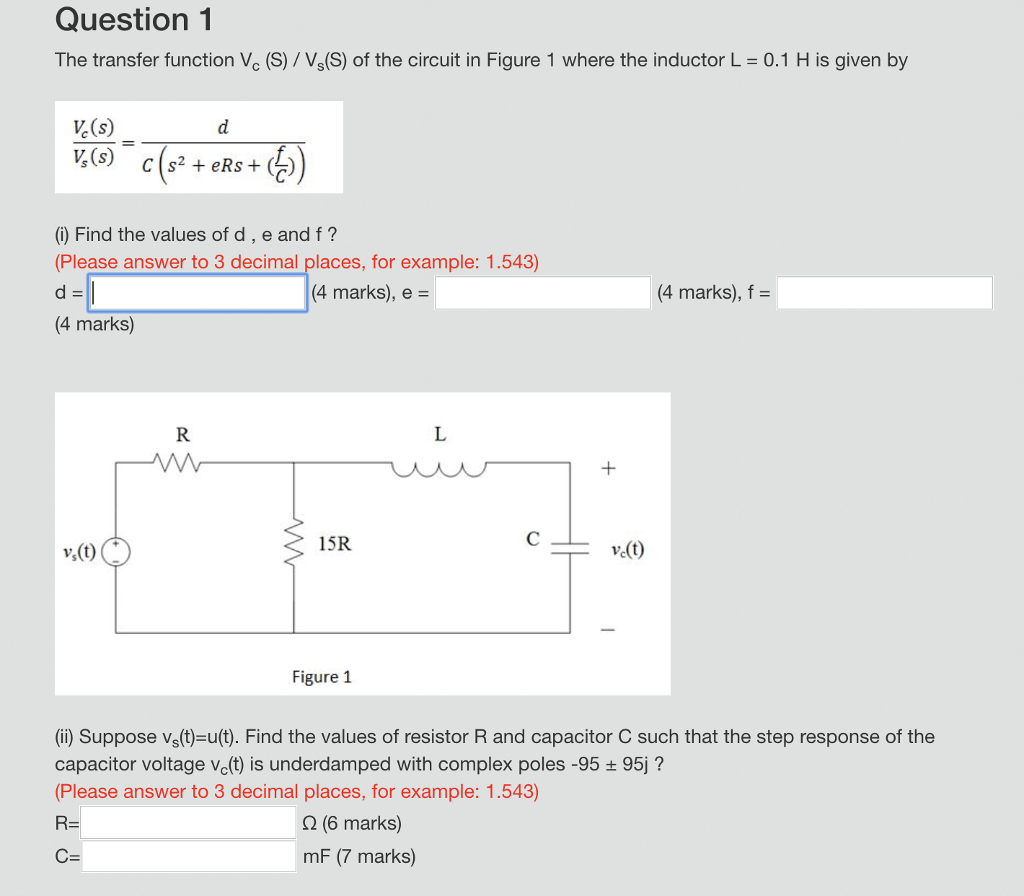 Solved The circuit in (Figure 1) ﻿has the transfer