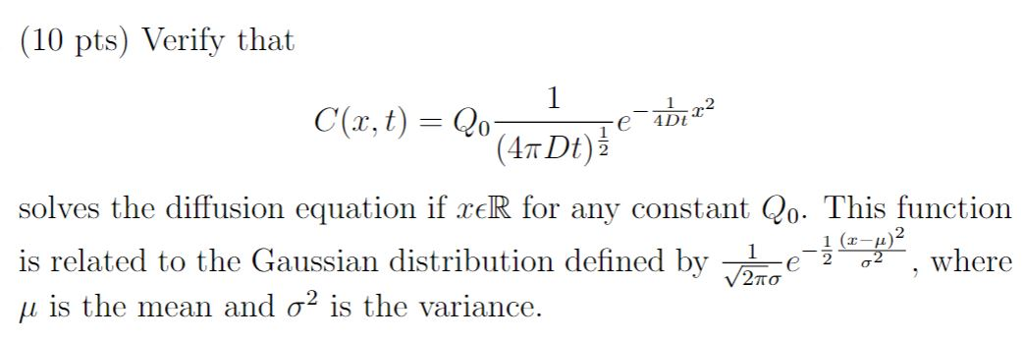 Solved 10 Pts Verify That C X T Q C 4d 4tdt 2 Solv Chegg Com