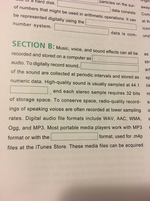 Music Voice And Sound Effects Recorded And Stored Chegg Com
