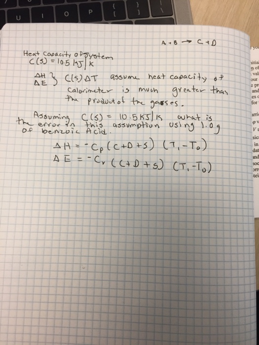 Solved Heat Copacity Oppyotem A 2 N Of Cls Or Assunu He Chegg Com