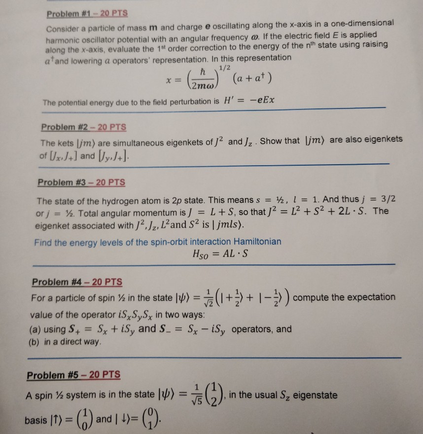 Solved Problem 1 Pts Consider A Particle Of Mass M An Chegg Com