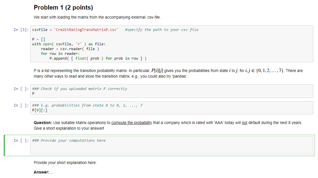 Problem 1 2 Points We Start With Loading The Mat Chegg Com