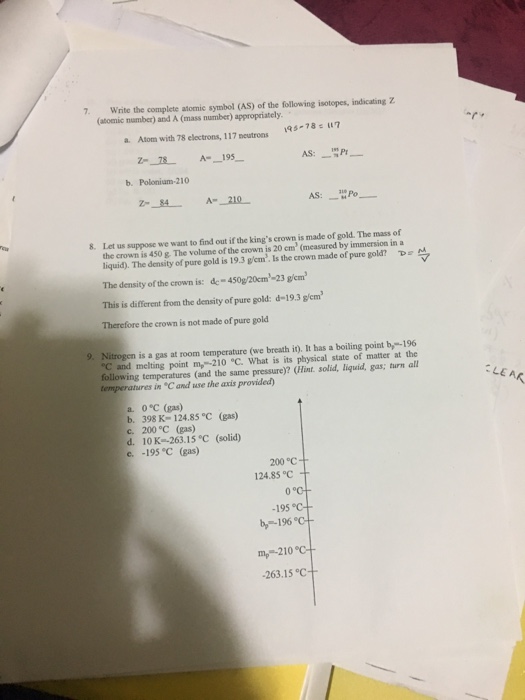 Solved Write The Complete Atomic Symbol As Of The Follo