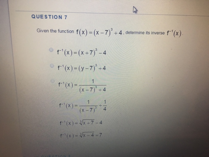 Solved Given The Function F X X 7 3 4 Determine Chegg Com