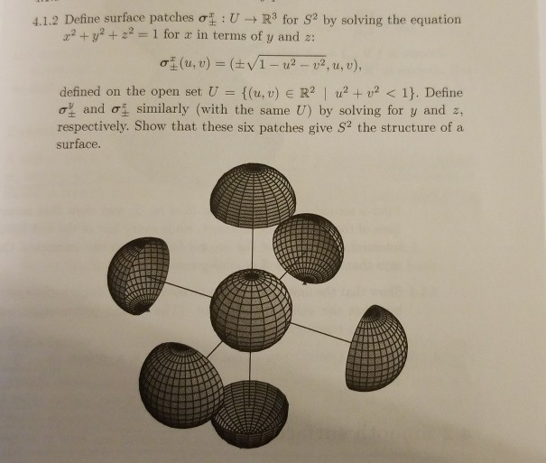 Solved 4 1 2 Define Surface Patches U R3 For S2 By So Chegg Com