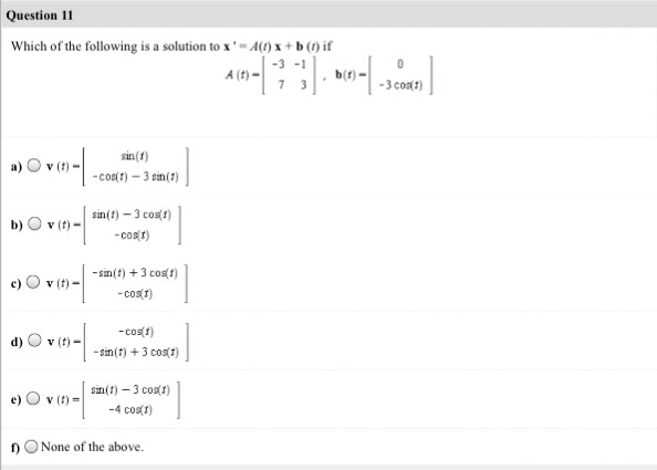 Solved Which Of The Following Is A Solution To X A T Chegg Com