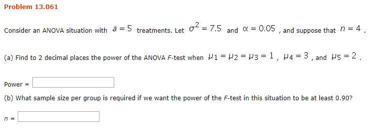 Solved Problem 13 061 Consider An Anova Situation With A 5 Chegg Com