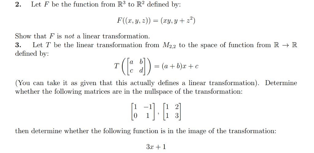 Solved 2 Let F Be The Function From R3 To R Defined By Chegg Com