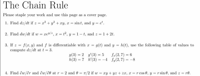 Solved Staple Your Work And Use This Page As A Cover Page Chegg Com
