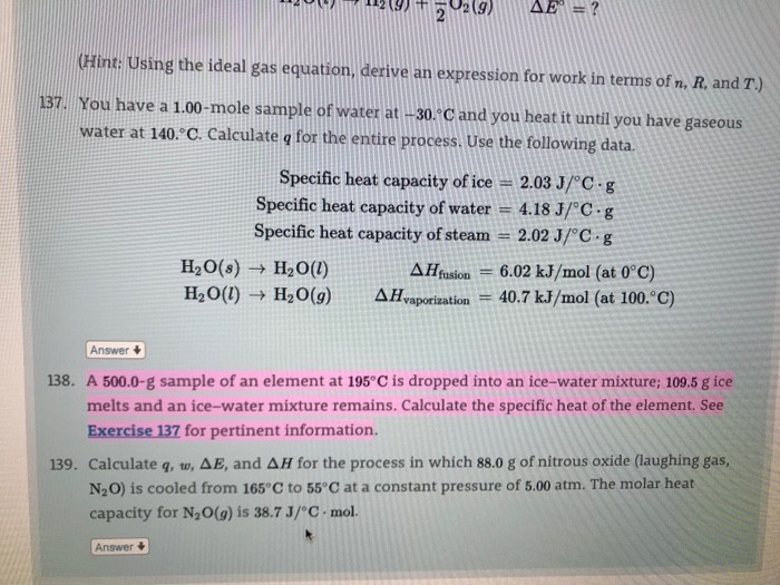 Hin Using The Ideal Gas Equation Derive An Expre Chegg Com