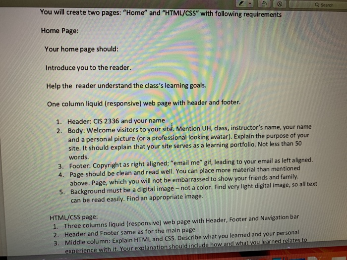Q Search You Will Create Two Pages Home And Chegg Com<script async src=