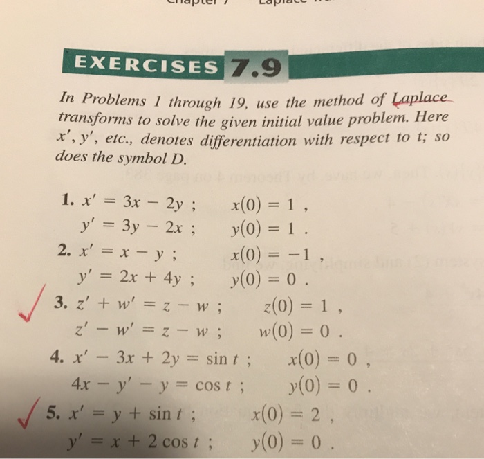 Solved Exercises 7 9 In Problems 1 Through 19 Use The Chegg Com