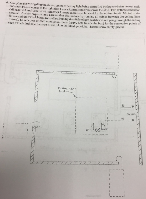 Solved Complete The Wiring Diagram Shown Below Of Ceiling