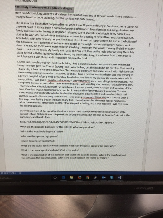 African illness a case of parasites quizlet image