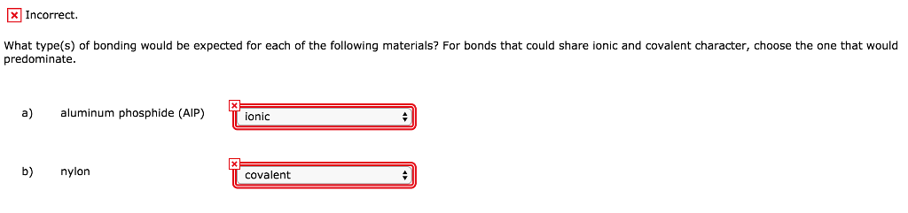 XIncorrect. What Type(s) Of Bonding Would Be Expec