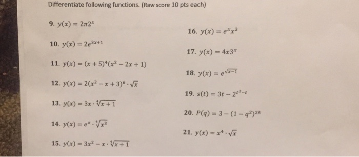 Differentiate Following Functions Y X 2 Pi 2 X Chegg Com