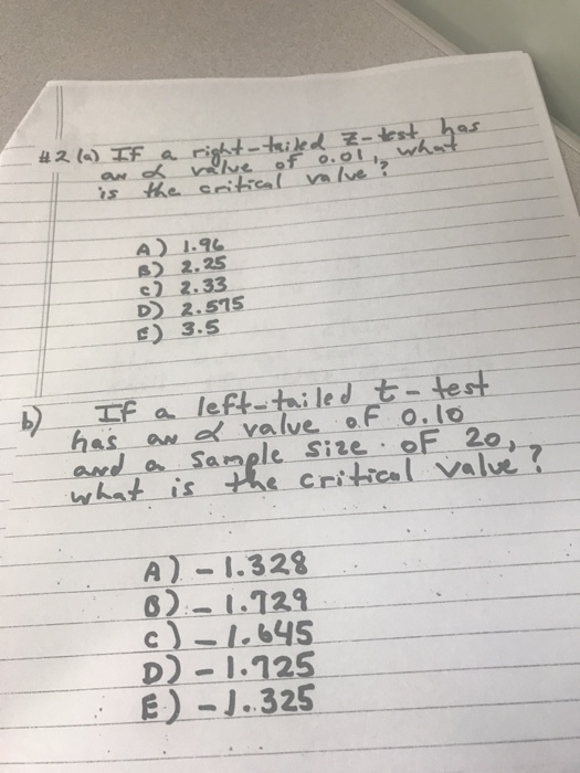 Solved A 1 96 B 2 25 C 2 33 D 2 57s 3 5 If Left Tai Chegg Com